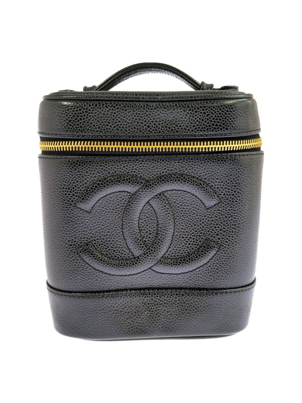 Chanel Caviar Leather Vanity Bag Handbag Black